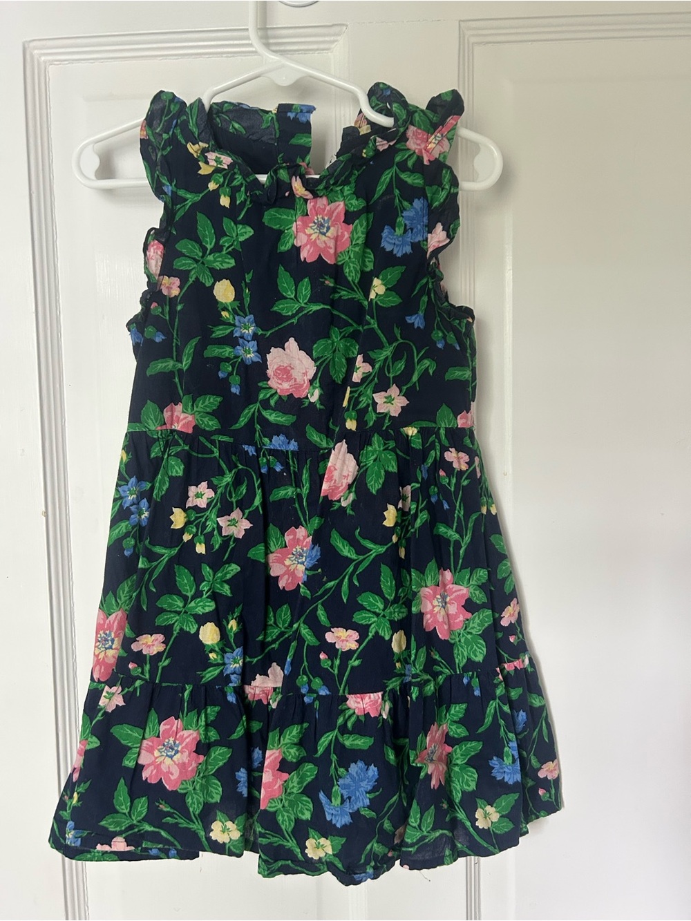 Janie and Jack Navy Floral Ruffle Dress
